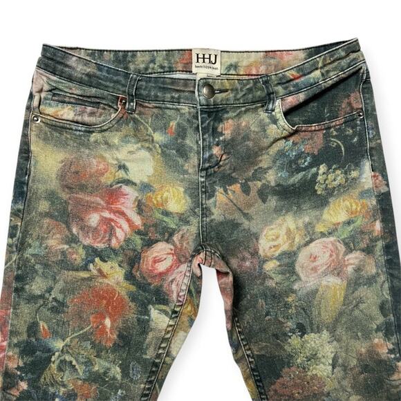 Haute Hippie Washed Floral Skinny Jeans SIZE 27 Low Mid Rise Distressed Denim - Picture 4 of 9
